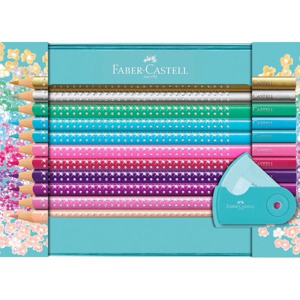 Faber-Castell 201641 Sparkle Gift Set, 20 Colouring Pencils and a