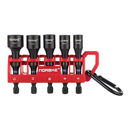 Norske Tools NIBPI651 Impact Torsion Magnetic Nutsetters (6mm, 8mm, 10mm, 11mm, 12mm) Bit Clip 5pc Pack Imperial Sizes