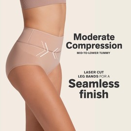 Leonisa Slimming High Waisted Compression Panties - Tummy Control Underwear for Women Brown