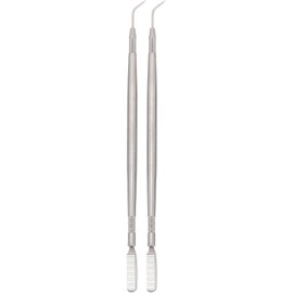 2 Piezas Peines para Cejas de Acero Inoxidable Aguja para Pestañas Cepillo Separador de Pestañas, Plata Ligera, No se Desvanece Fácilmente