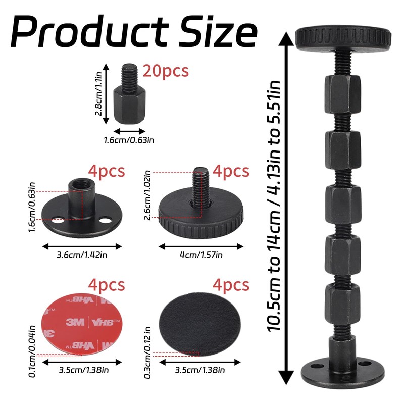 BOXOB Pack of 4 Adjustable Thread Bed Headboard Stopper, Upgraded