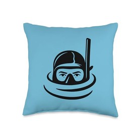 Mask-Diving Scuba-Divers Water-Sports Scuba-Diving Throw Pillow