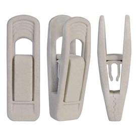 YIYIWANG 10 Pcs Velvet Hangers Clips Non-Slip Clothes Pins Set Slim Line Strong Finger Clips Removable Trouser Clip for Fixing Pants Skirt Cloth Hangers (White)