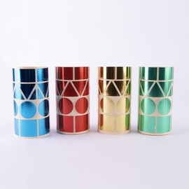 APLI Kids 19191 - Pack of 4 Metal Geometric Wheels 27mm Blue Red Yellow Green