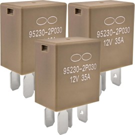 3-Pack 95230-2P030 Relay - 35A 12VDC 4-Pin SPST Automotive Relay - Compatible with Select Hyundai/Kia Vehicles - Fixes Fuel Pump, Cooling Fan & P0230/P0691 Errors