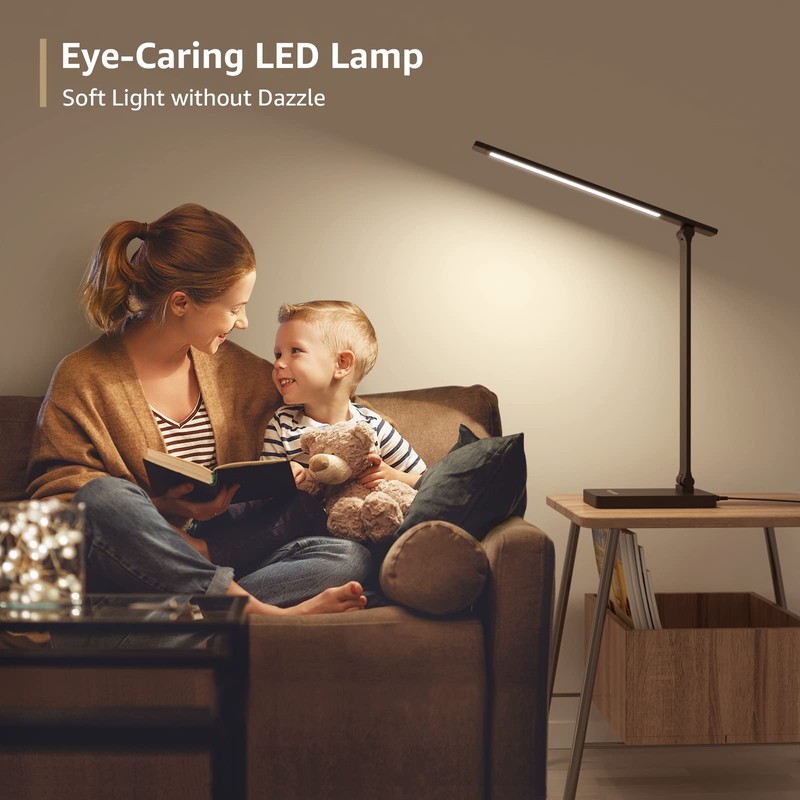 Lepro LED Desk Lamp with USB Charging Port,650LM Dimmable Home
