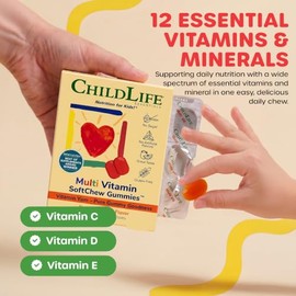 Childlife Multi Vitamin Softchew Gummies Tablets Natural Orange Flavor Gomitas Multivitamínicas Tabletas Sabor Naranja