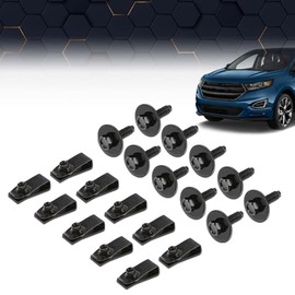 PIT66 Truck Body Bolts & U-nut Clips- M6-1.0 x 25mm- 10mm Hex- 20 pcs (10ea) Compatible with Ford Truck