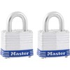 Master Lock 3T 1-9/16-Inch Wide Keyed-Alike Padlock, 9/32-Inch Shackle, 2-Pack