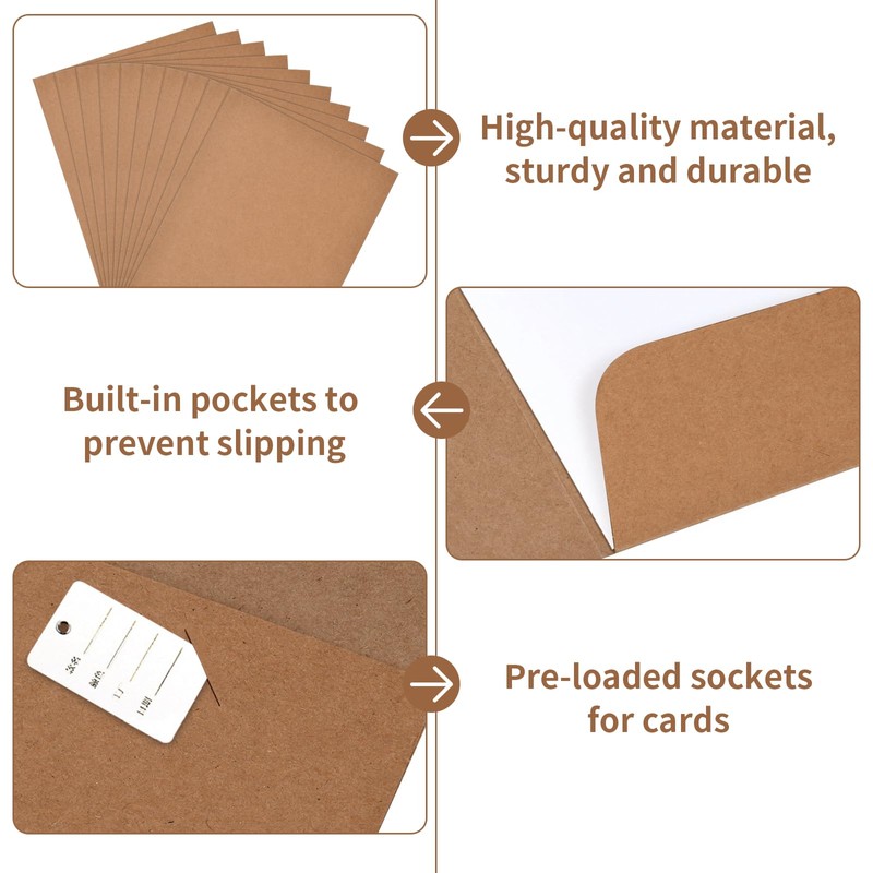 Pack of 10 Folder with Pocket A4, Kraft Document Folder,
