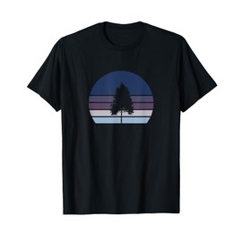 Minimalist Sunset Aspen Tree Design T-Shirt