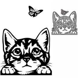Cat and Butterfly Metal Die Cuts, Animal Cat and Butterfly Decoration Cutting Dies Cut Stencils for DIY Scrapbooking Cards Decorative Embossing Paper Dies for Scrapbooking Card Making