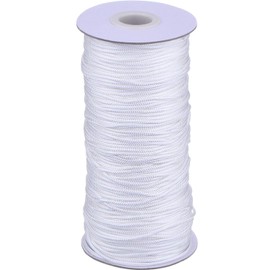 270M/Roll White Braided Shade Lift Blinds Cord- White Polyester Shade Blinds Pull String Rope for Aluminum Blinds Windows, Roman Shade Repair, Gardening Plant & Crafts and DIY Projects.(1.0 mm)