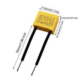 BuxiuGK Pack of 6 Interference Capacitors Flashing 0.22µF 275V X2 Radial Safety Capacitors Non-Outgoing Polypropylene Capacitors