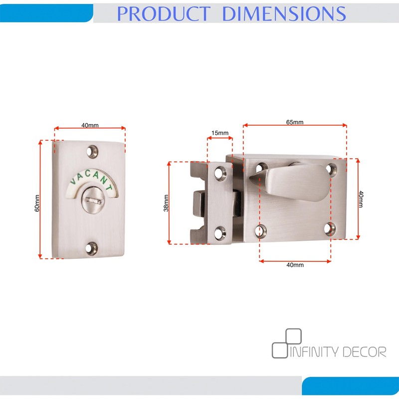 Infinity Decor Chrome or Satin Vacant and Engaged Indicator Bolt
