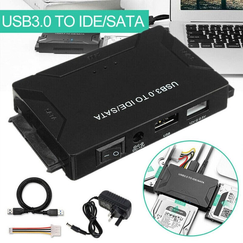 Universal USB 3.0 IDE/SATA Converter 5V/2A External Hard Drive Adapter