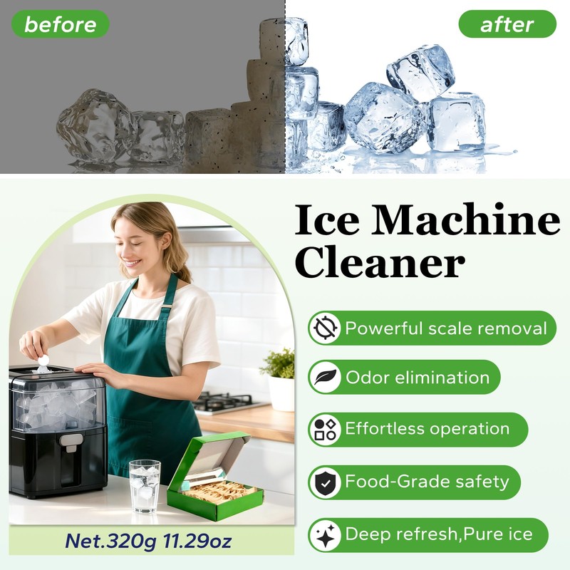 Ice Machine Cleaner and Descaler with 2 cleaning brushes,Ideal for