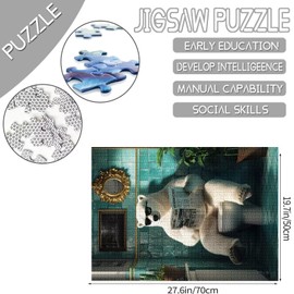 Polar Bear 1000 Piece Jigsaw Puzzles for Adults 27×20 Inches Animals Going Toilet Puzzles Interesting Puzzle Challenging Family Activity Games Colorful DIY Craft Puzzle for Home Decor Gifts