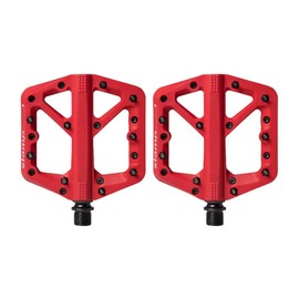 Crankbrothers Stamp 1 MTB Bike Pedals Pair (Red, Large) with Premium Cleats and Shoe Shields Set