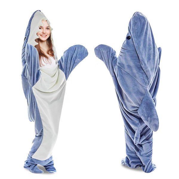 Manta de Tiburón con Capucha,Acogedora de Mantas Franela de Tiburón