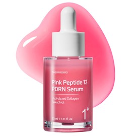 TOSOWOONG TOSOWOONG Pink Peptide 12 PDRN Serum With Salmon DNA PDRN 10,320ppm, 12 Peptides, Niacinamide, Skin glow, Hydrating, Moisturizing, Firming, Uneven Skin Tone, Korean Skincare, 33ml, 1.11 fl.oz.