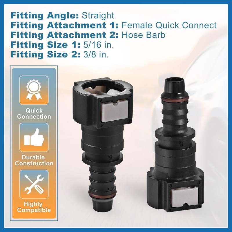 A ABSOPRO 2pcs Car Fuel Line Quick Connector for 3/8