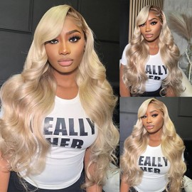 UYGLJK Blonde Body Wave Lace Front Wigs Human Hair 13x6 HD 613 Pre Plucked 200 Density Lace Frontal Wigs 30 Inch Glueless Human Wigs With Baby Hair for Women