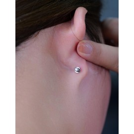 Limerencia Hypoallergenic G23 Implant Grade Titanium Screw Back Earrings Tragus 20G Helix F136 Piercing Post for Women's Sensitive Ears Cartilage