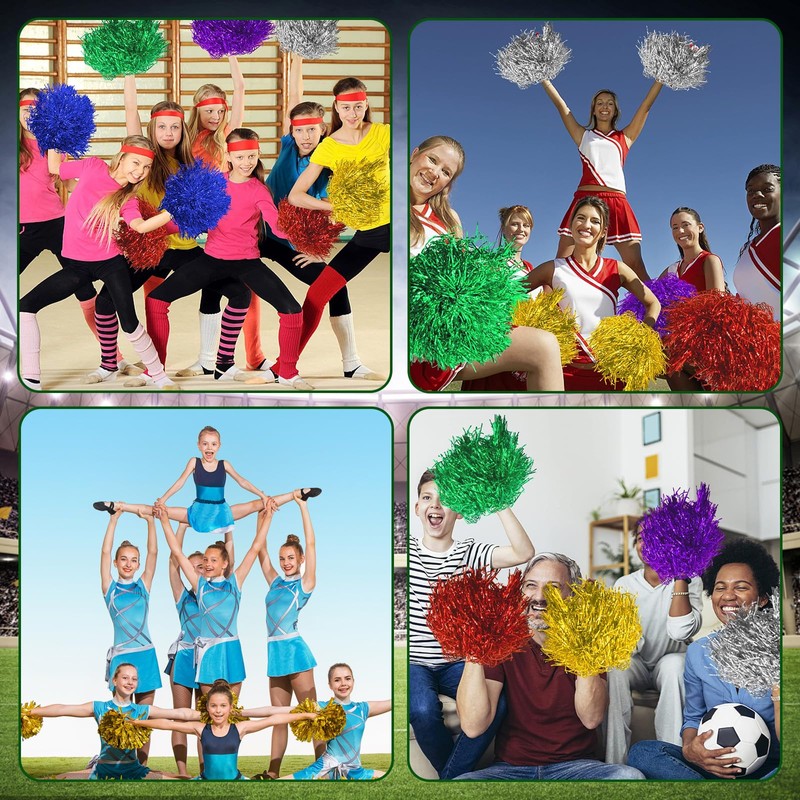 ZcrPrn Pom Poms Cheerleading, Pom Poms, 12 Pcs Cheer Pom