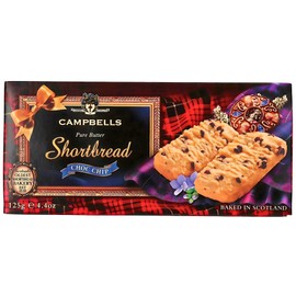 Campbells Shortbread Chocolate Chip Fingers Carton 4.41 Oz (125g) - Pure Butter Choc Chip Cookies, Traditional Scottish Shortbread Cookies from Scotland, British Tea Biscuits & Scottish Gift Box