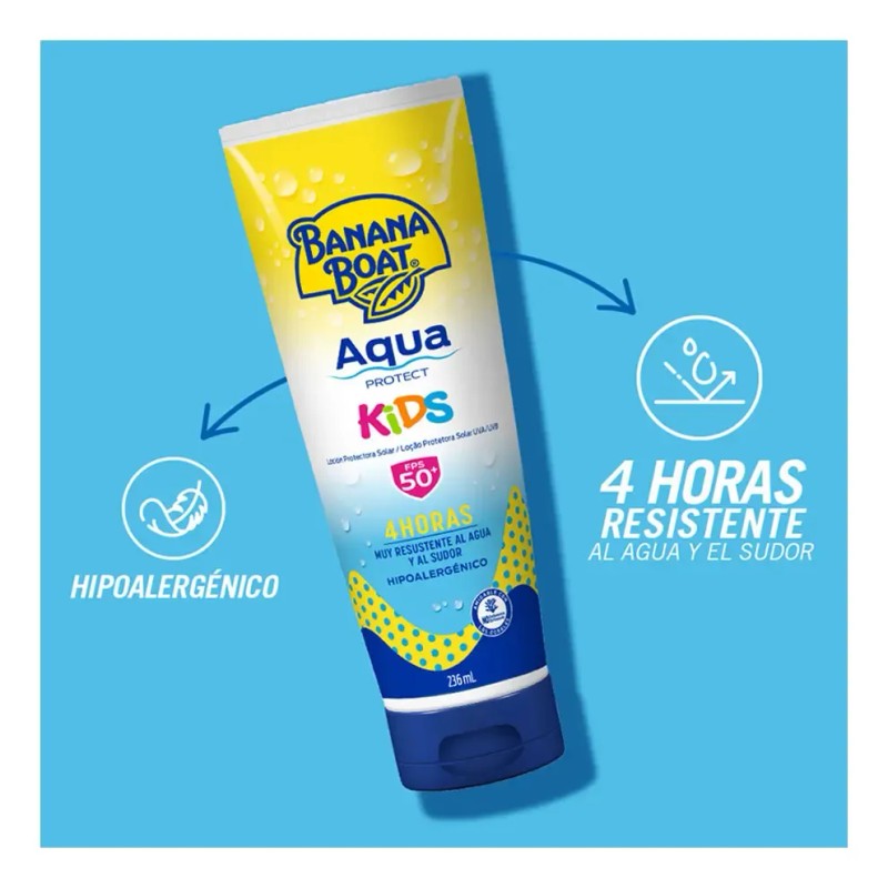 Protector Solar Banana Boat Aqua Protect Kids 50+ FPS Loción