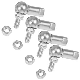 TA-VIGOR 4PCS CS8 Rod End Ball Bearings M5x0.8mm, Male Thread, Carbon Steel Right-Hand Angle Joints, Self-Lubricating Spherical Bearings for Linkage and Machinery Applications