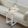 Mobile Bed Side Table, Adjustable Height Standalone Table Laptop Desk