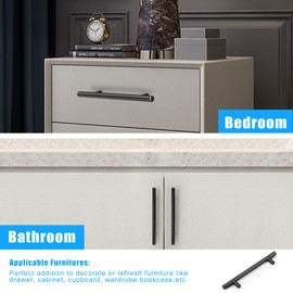 KNOBWELL 20 Pack 5" Cabinet Pulls Black Matte for Kitchen Cupboard, Stainless Steel Black Drawer Handles for Cabinet Vanity Wardrobe Closet