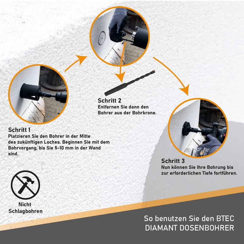 Diamond Socket Drill Bit for Masonry with Hexagonal Socket Usable