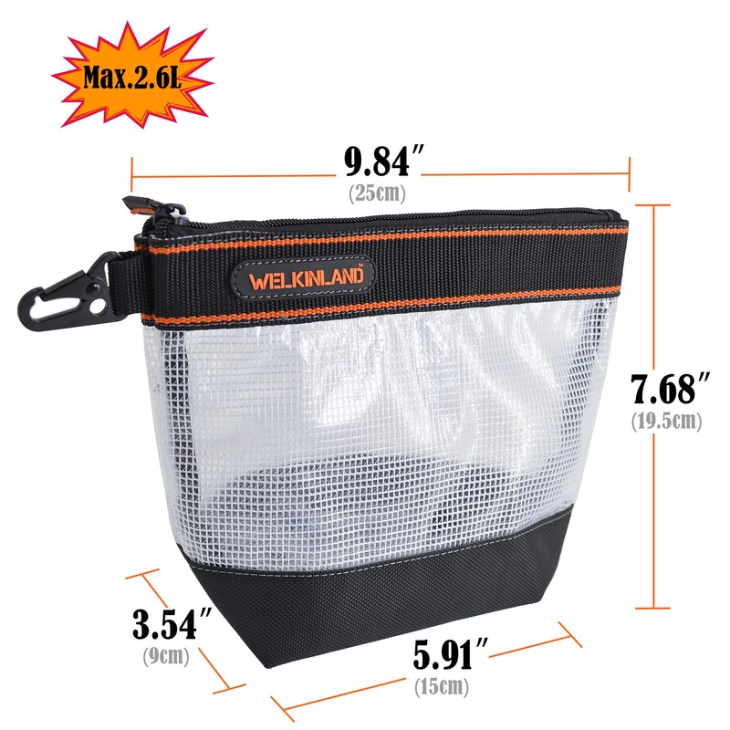 WELKINLAND 10-Inch Clear Tool Pouch Organizer - 4 Pcs Zipper