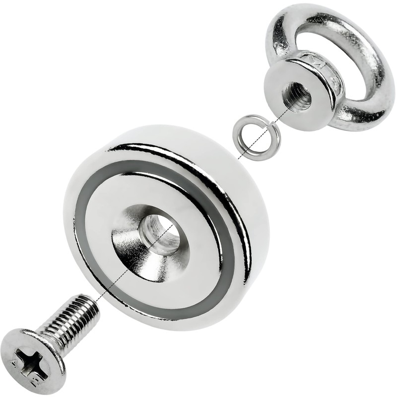Sensei Pack of 3 Neodymium Eyelet Magnets, Diameter 25 x