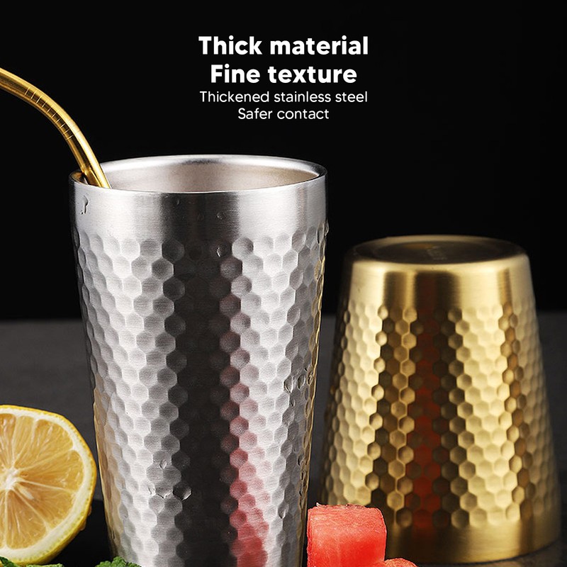 2pcs Stainless Steel Beer Cup 450ML Double Wall Air Insulation