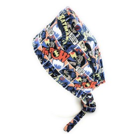 Scrub Hat Superheroes Comic Book Cotton Fabric Cap Do-Rag Skull Blue