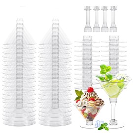 Kokoie Plastic Cocktail Glasses, 25 PCS Plastic Martini Glasses, Clear Party Cocktail Glasses for Champagne, Mocktail, Margarita, Christmas Wedding Birthdays 150ml