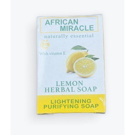 afrimports AFRICAN MIRACLE NATURALLY ESSENTIAL BAR SOAP ALL KIND OF FRAGANCE 200g (LEMON HERBAL SOAP)