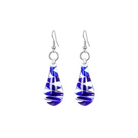 Glass Water Drop Shape Glaze Spiral Dangle Earrings For Women Creative Handmade Glass Bead Geometric Earrings for Women