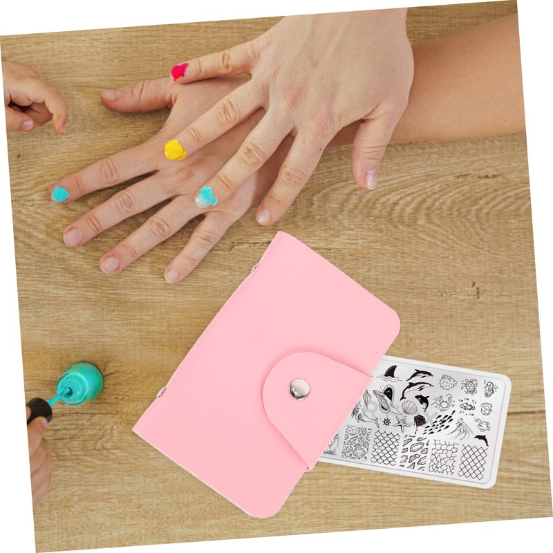 Healeved 3 Pcs Nail Art Stamper Pouch 20 Slots Compact