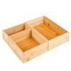 Set of 3 Bamboo Storage Boxes 23 x 15 cm