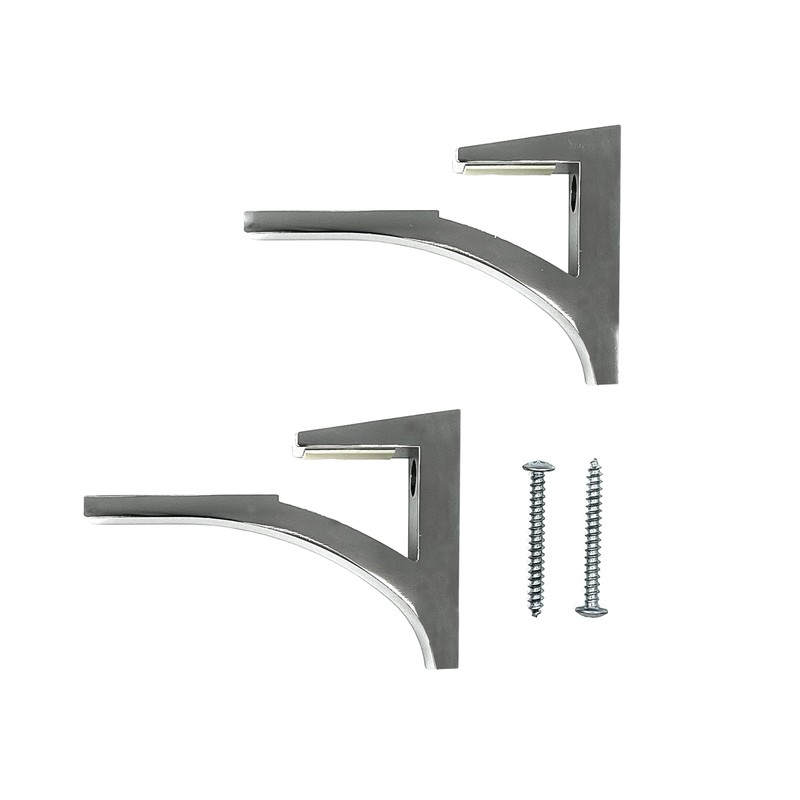 CRL Chrome - Aluminum Glass Shelf Bracket for 3/8 to