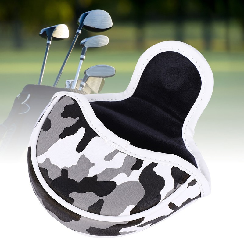PU Leather Camouflage Semicircular Waterproof Magnetic Buckle Golf Putter Head