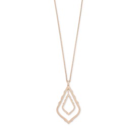 Kendra Scott Simon Long Pendant Necklace for Women, Fashion Jewelry, 14k Rose Gold-Plated
