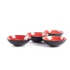 HomeVss Sonoma 16 Piece Stoneware Dinner Set Red, Outside Black