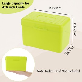 BTSKY 4 Pack 4 x 6 inch Index Card Box - Index Card Holder Notecard Box Recipe Card Box Plastic Storage Organizer for Filling Index Cards, Note Cards, Flashcards, Recipes, Yellow (Not Include Cards)