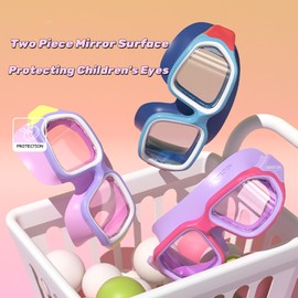 WATER TIME Swim Goggles, Anti-Fog Anti-UV Wide View and No Leak Swimming Goggles Comfort for Age 6-14 (Purple)